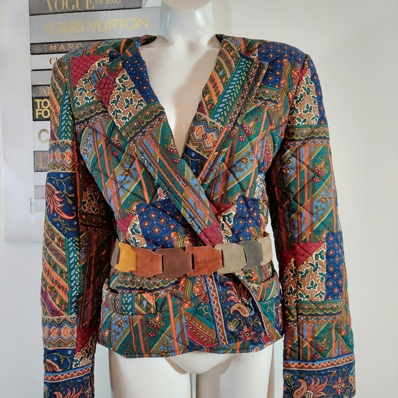 HP🥳 Vintage Vera Bradley quilted multi print patchwork puffy floral boho jacket - Picture 4 of 14